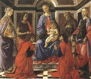 Sandro Botticelli Madonna enthroned with Child and Saints (mk36) oil